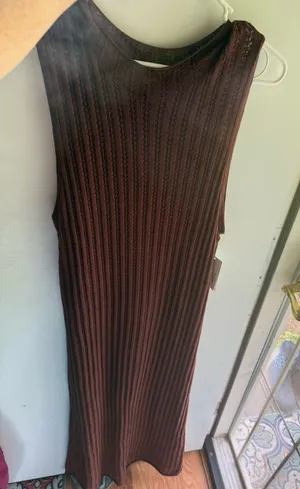 A New Day sleevelessww brown ribbed-knit maxi dress thumbnail 1