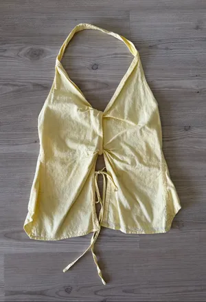 Women’s Yellow Halter Tie-Front Camisole thumbnail 1