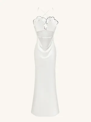 JW PEI Orchid Embroidered Dress - White/Black thumbnail 3