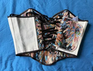 SHEIN S Multicolor Strapless Corset Bustier Top Boned Lace-Up thumbnail 11
