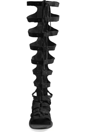 Free People Cypress Suede X Embroidered Calf Lace Up Gladiator Sandals Shoe 7 37 thumbnail 2