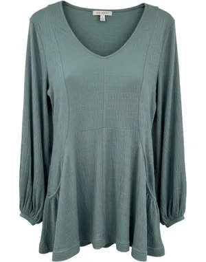 Free People‎ Beach Teal Textured Gauze Balloon Sleeve Mini Dress Tunic Coverup S thumbnail 1