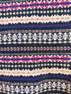 J crew turtleneck navy fair isles size small 100% wool winter pullover thumbnail 2