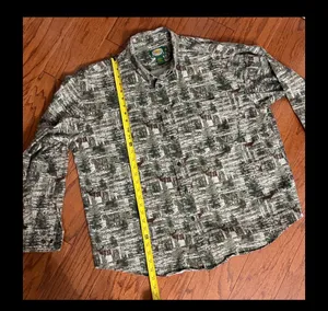 Cabela's longsleeve buttondown Denim deer & tree camouflage pattern - Size XL. Gently warn & excellent condition. Measurements approximately 27” from armpit to armpit x 29” long. Non-smoking home. Priced at as is condition. Don’t like my price make a reasonable offer! And thank you for checking my closet! thumbnail 7