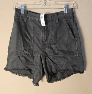 NWT Aerie Womens Dark Gray Linen Blend Shirts‎ XXS thumbnail 1