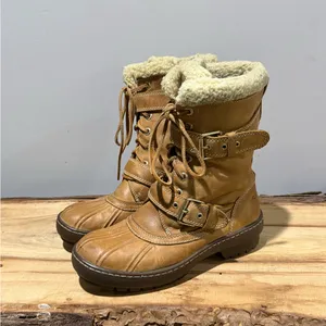 Sperry Saltwater‎ Leather Duck Boot Faux Fur Cuff Size 7 A38 thumbnail 2