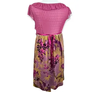 Free People Floral Velvet and Mesh Ruffle Mini Dress Small thumbnail 3
