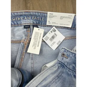 American Eagle Super High-Rise Baggy Wide Leg Ankle Jean Light Wash Distressed 6 thumbnail 2