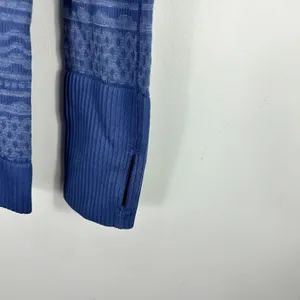 Lululemon Rest‎ Less Hoodie Pullover Women Size 2 Gatsby Blue Seamless Running thumbnail 4