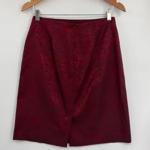 Y2K AGB Brocade Skirt Sz 6 Cherry Red Dark Academia Preppy Gothic Hong Kong 90s thumbnail 5