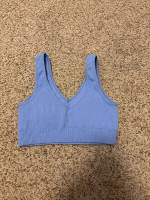 Aerie Sports Bra Ribbed Blue thumbnail 2