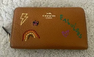 coach Medium Id Zip Wallet With Diary Embroidery c9105 thumbnail 1