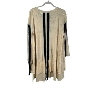 HAH Hot‎ as Hell Cream Crushed Velvet Bell Sleeve Mini Dress FLAW Womens Large thumbnail 7