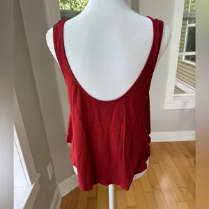 American Eagle Outfitters Rusty Red Low Scoop Back Loose Fit Crop Tank Sz Small thumbnail 4