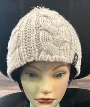 The North Face Off White Cable Knit Beanie thumbnail 1