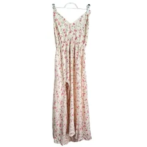 Reformation Floral Midi Dress Side Slit Criss Cross Back Size M (runs small) thumbnail 9