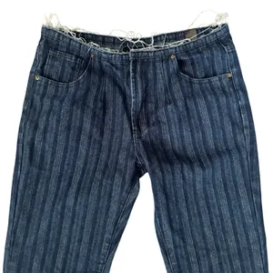 EUC Lioness Charismatic Mid Rise Flare Jeans Sz M Dark Denim Blue Striped y2k thumbnail 2