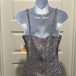 1.STATE‎ Silver Sequin Wrap Mini Dress Size Small NWT thumbnail 8