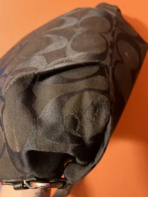 Coach Black Signature Canvas Shoulder Bag thumbnail 14