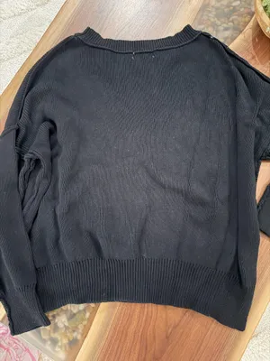 American Flag Textured Sweater S/M Black thumbnail 6