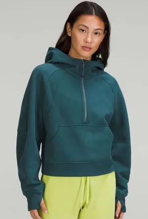 Lululemon Scuba Oversized Half-Zip Hoodie in Green Jasper thumbnail 1