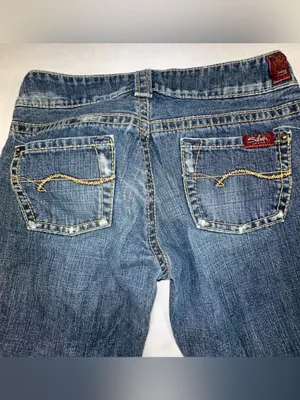 Silver Jeans Women's Distressed Bootcut Blue Denim Jeans Raw Hem Size 26 thumbnail 12
