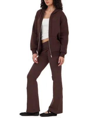 Forever 21 Sequin Star Brown Hooded Jacket and Pants Set thumbnail 2