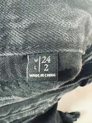 Abercrombie & Fitch frayed denim shorts in black - 24 thumbnail 5