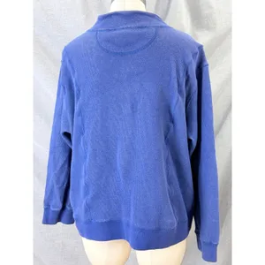 Orvis Womens Blue‎ Gray Reversible Mock Neck Knit Sweatshirt Jacket Full Zip L thumbnail 2