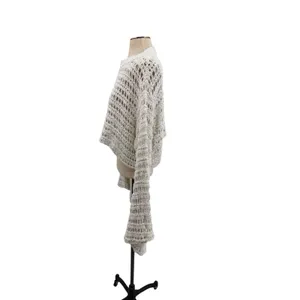 Free People Caught Up Crochet Bell Sleeve Crop‎ Sweater Boho Womens Size Small thumbnail 7