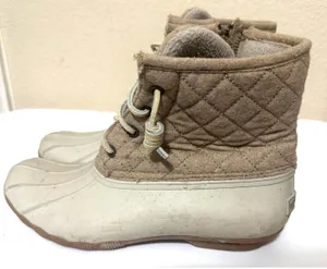 Sperry Top-Sider Womens Saltwater Duck Boots Tan Quilted Waterproof size 9 thumbnail 1