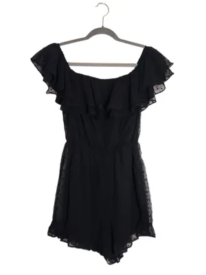 Lulus Black Off The Shoulder Swiss Dot Romper Size Small NWT thumbnail 2