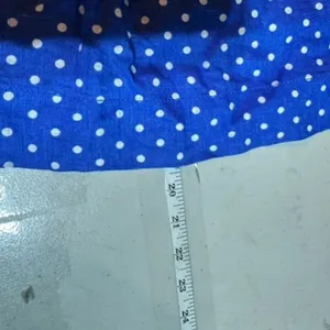 J CREW Mini Skirt Blue White Linen Polka Dot‎ Drawstring Size 8 Pull on Feminine thumbnail 8