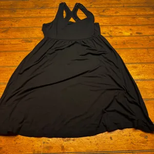 Cynthia Rowley Womens Black Caged Racerback‎ Empire Waist Jersey Sundress Size M thumbnail 1