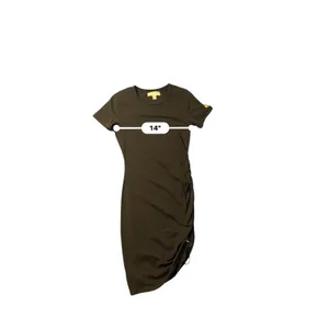 Michael‎ Kors Black Ruched Side Drawstring T-Shirt Dress MK Logo thumbnail 5