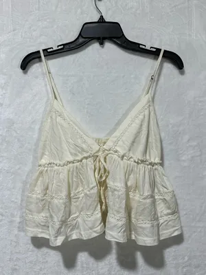 Urban Outfitters Kimchi Blue Nia BabyDoll Top size Medium color Ivory NWT thumbnail 4
