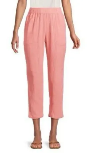 Marine Layer Paula Easy Tapered Cropped Pants in Pink Large thumbnail 1