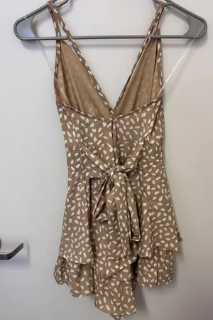 Brown and White Polka Dot Romper thumbnail 4