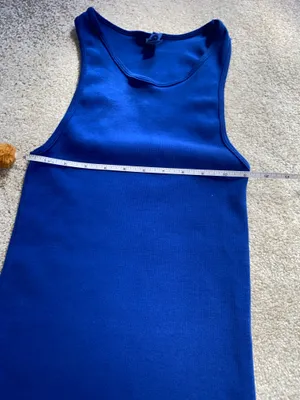 American Apparel Los Angeles Apparel Blue Ribbed Tank Top thumbnail 4