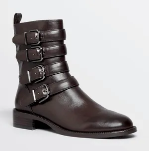 Via Spiga Bara Leather Moto Boots Brown Size 9 A24‎ thumbnail 1