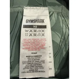 Gymshark Women's Scrunch Shorts XSmall Green‎ Abstract Pattern thumbnail 5
