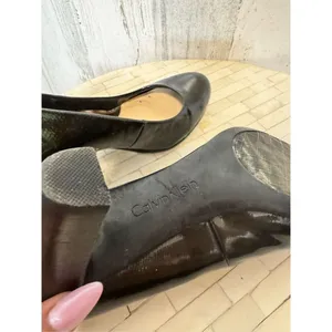 Women’s Calvin Klein Renni Shoes Black Pumps Heels Leather Size 7.5M Round Toe thumbnail 6