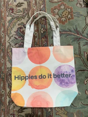 Mad Hippie Canvas Tote Bag Multi Colored Large Polka Dots thumbnail 4