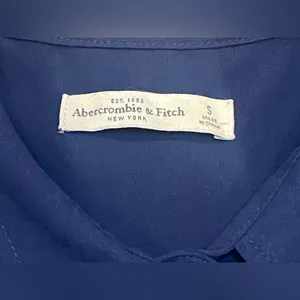 Abercrombie & Fitch navy blue sleeveless button-down top Size S Sheer thumbnail 3