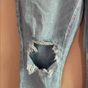 American Eagle Outfitters Light Blue Distressed Boyfriend Jeans thumbnail 6