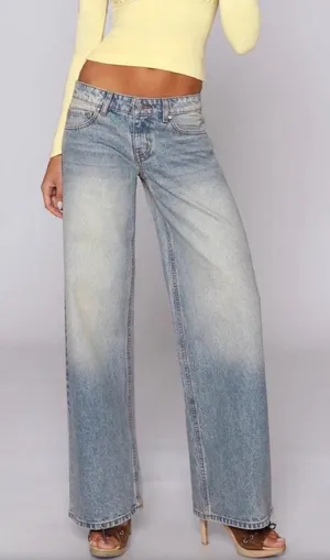 Revice NEW TLC Ocean Ave Low Rise Baggy Jeans in Blue Size 27 thumbnail 1