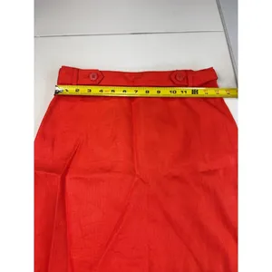 J. Crew Red Linen Skirt Size 0 Womens Mini A-Line Button‎ Accent Career thumbnail 4