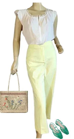 Loft Outlet Yellow Cropped Flare Leg Trousers (12) thumbnail 1