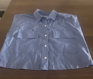 Abercrombie & Fitch Light Blue Pinstripe Button-Down Shirt thumbnail 1