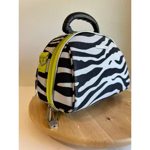 Luca Vergani Zebra Animal Print Top Handle Make up Case Medium Tote Bag thumbnail 12